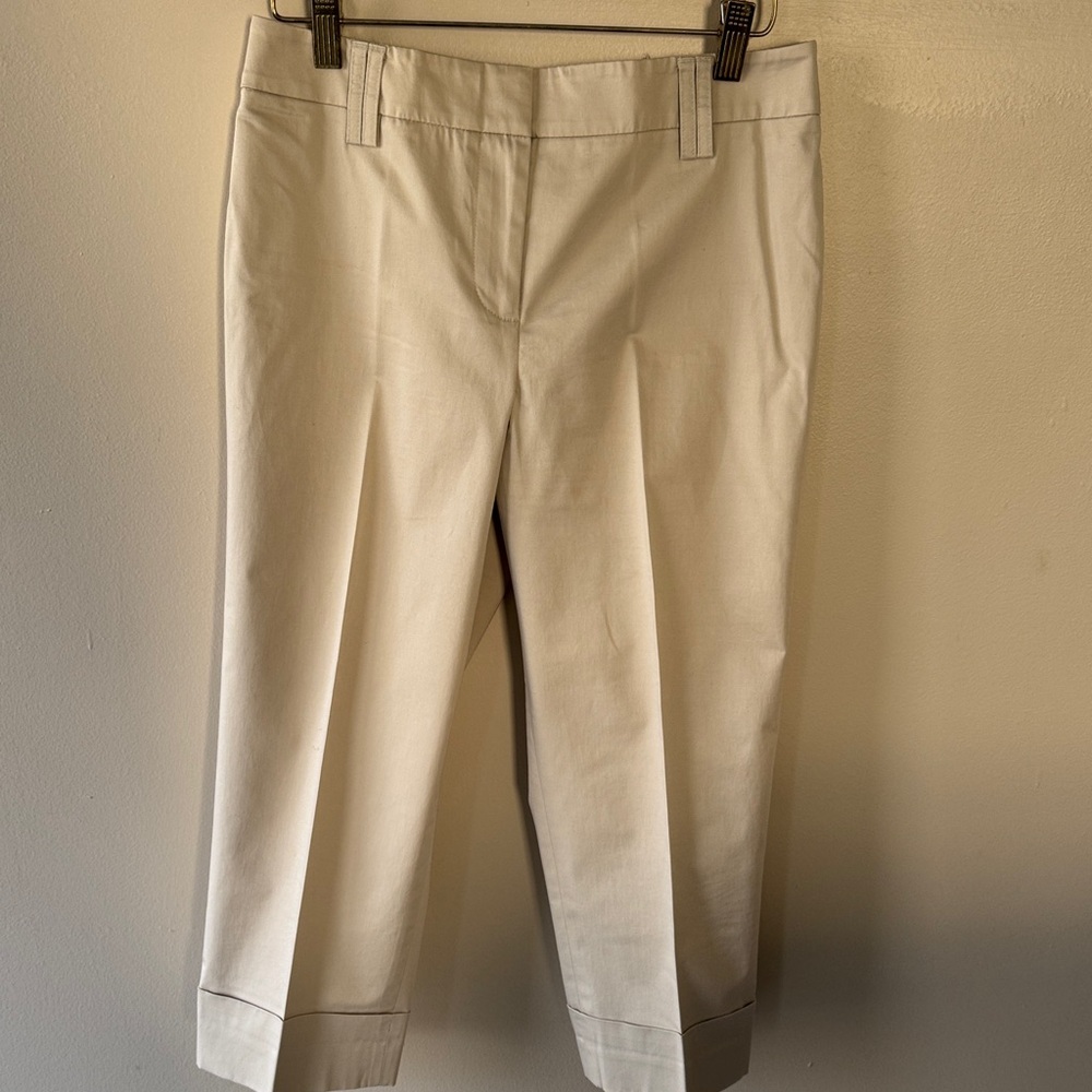 Bundle of 3 Ann Taylor Loft Capris Pants in Mauve Taupe, Cream, and Navy - Picture 6 of 16